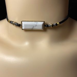White Marble Stone Choker Necklace